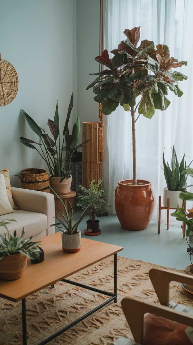 Living Room with Plants