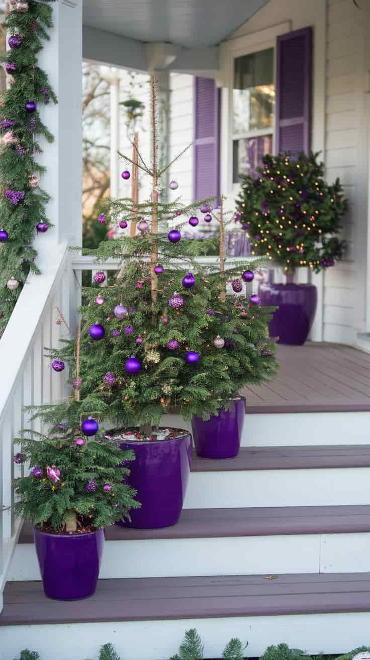 Potted Purple Christmas Trees